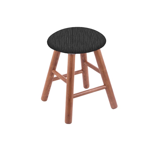 Oak Vanity Stool, Medium Finish, Rein Thatch Seat